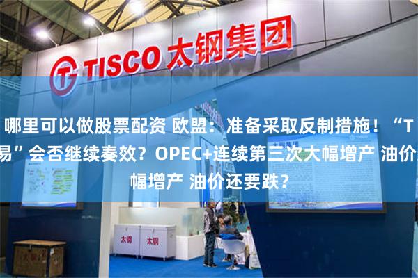 哪里可以做股票配资 欧盟：准备采取反制措施！“TACO交易”会否继续奏效？OPEC+连续第三次大幅增产 油价还要跌？