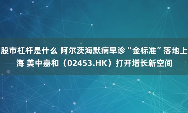 股市杠杆是什么 阿尔茨海默病早诊“金标准”落地上海 美中嘉和（02453.HK）打开增长新空间
